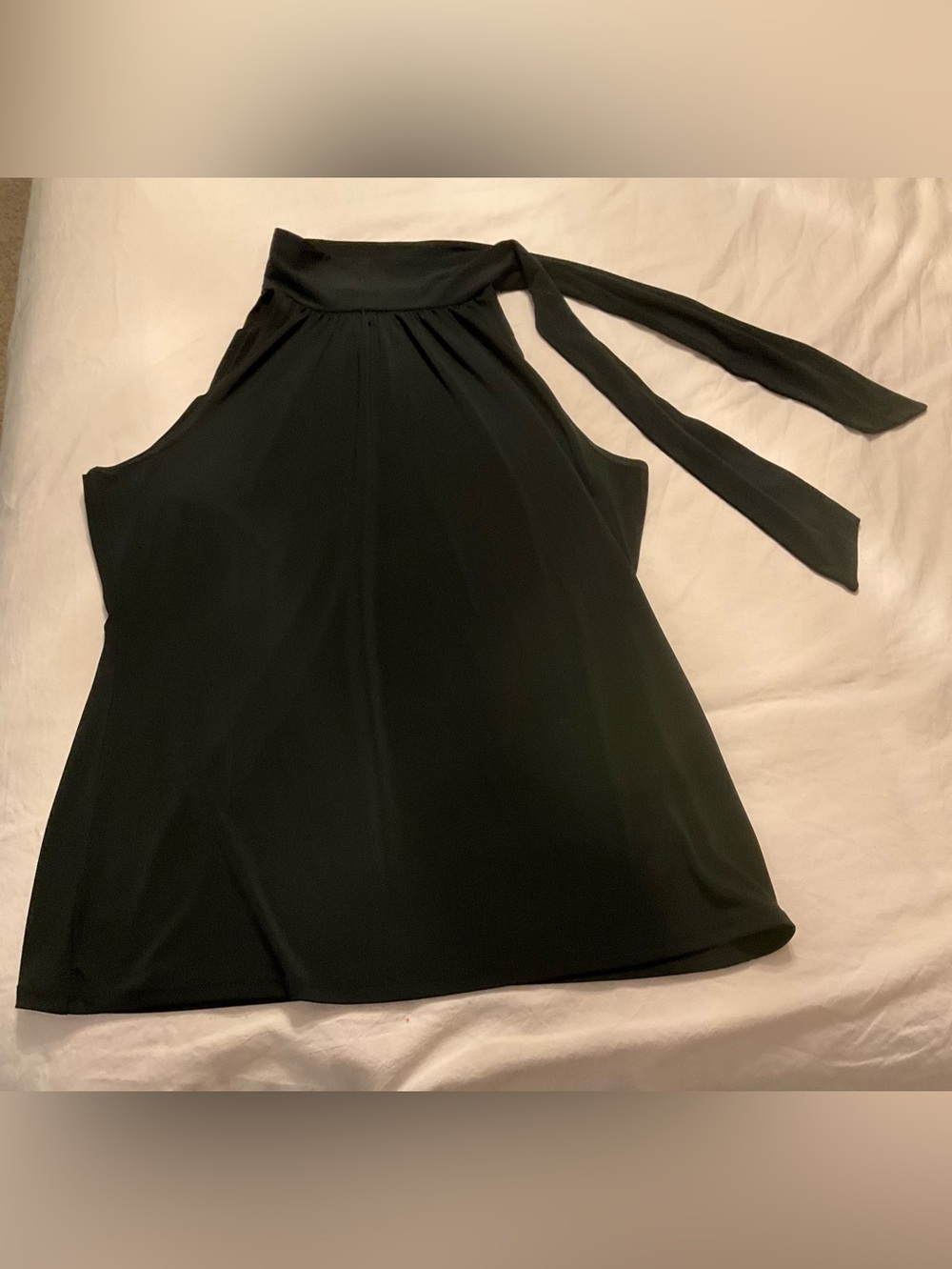 Anne Klein Black Tie-Neck blouse Size Medium Like New